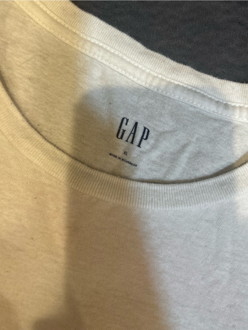 GAP White Crewneck Tee with Small Navy Logo - Picture 3 of 5